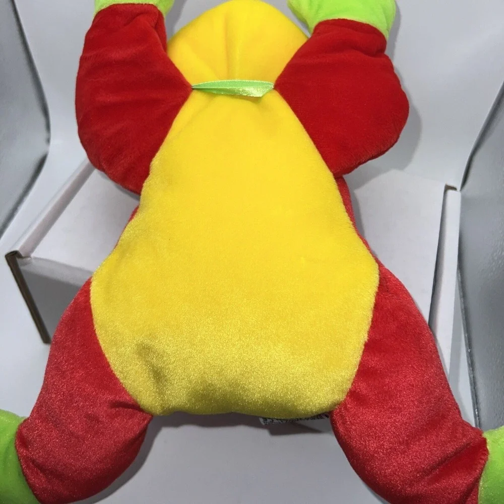 Vintage 1998 Ty Ribbit Pillow Pal Red and Green Frog‎ 15'' plush -Stuffed Animal
